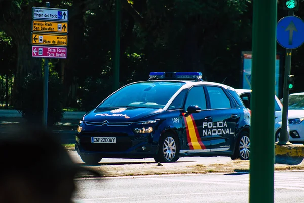 Іспанія Вересня 2021 Року Поліцейська Машина Севільї Патрулює Вулиці Севільї — стокове фото