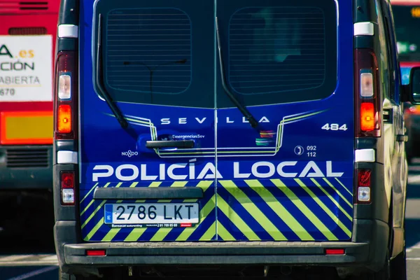 Sevilha Espanha Setembro 2021 Carro Polícia Patrulhando Nas Ruas Sevilha — Fotografia de Stock