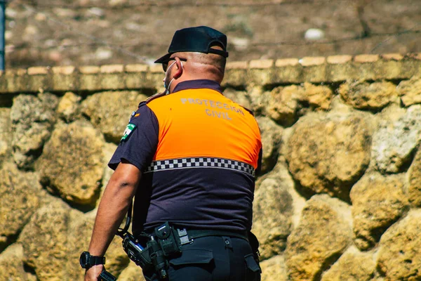 Carmona España Septiembre 2021 Policía Local Patrulla Una Ceremonia Religiosa — Foto de Stock