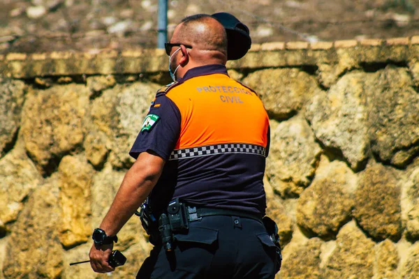 Кармона Іспанія Вересня 2021 Року Фокус Місцевої Поліції Патрулює Релігійній — стокове фото