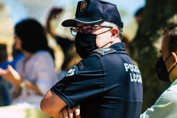 Кармона Испания Сентября 2021 Года Сосредоточение Местной Полиции Религиозной Церемонии — стоковое фото
