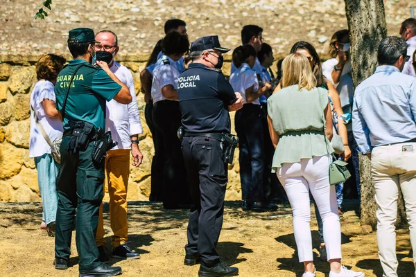 Carmona Espagne Septembre 2021 Mise Point Une Patrouille Policière Locale — Photo