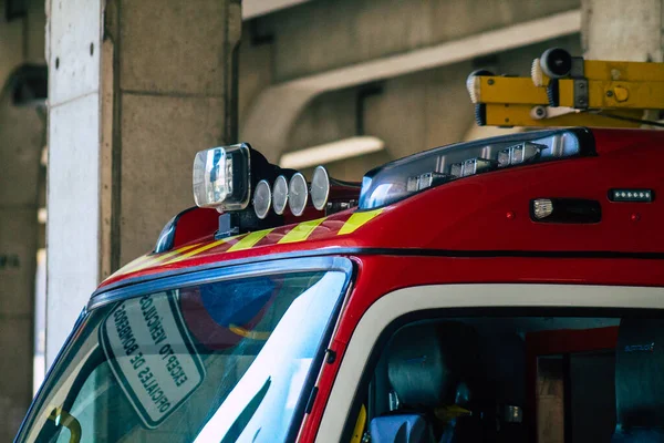 Севілья Іспанія Вересня 2021 Року Пожежна Машина Припаркована Пожежній Станції — стокове фото
