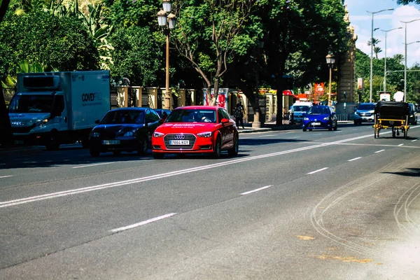 Sevilla Automatische Übersetzung September 2021 Stau Auf Den Straßen Von — Stockfoto