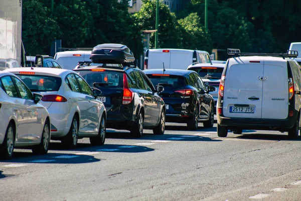 Siviglia Spagna Settembre 2021 Traffico Nelle Strade Siviglia Una Città — Foto Stock