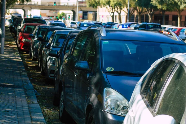 Sevilla Automatische Übersetzung September 2021 Parkende Autos Den Straßen Von — Stockfoto