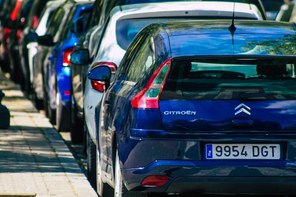 Seville Spain September 2021 Cars Parked Streets Seville Emblematic City — Stock Photo, Image