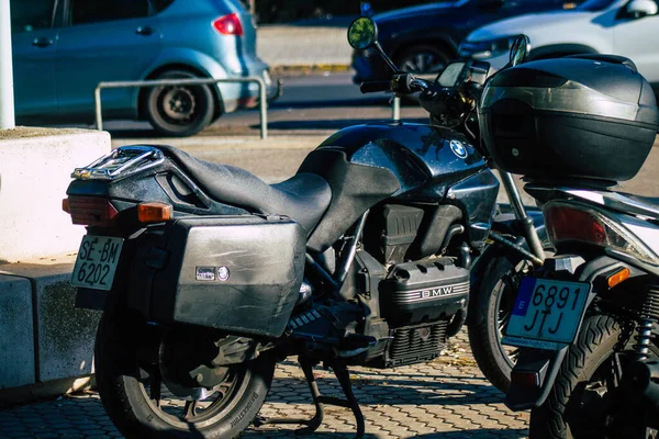 Séville Espagne Septembre 2021 Moto Garée Dans Les Rues Séville — Photo