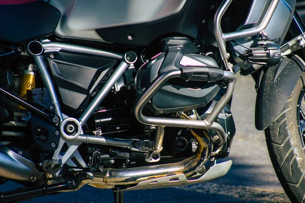 Seville Spain September 2021 Motorcycle Parked Streets Seville Emblematic City — Stock Photo, Image