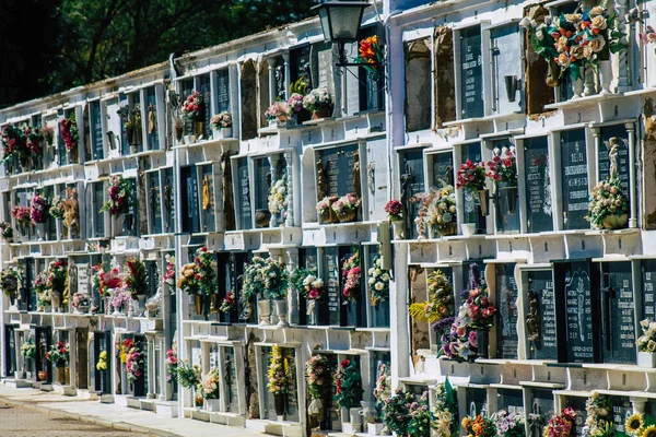 Sevilla Spanje September 2021 Typische Graven Een Christelijke Begraafplaats Van — Stockfoto