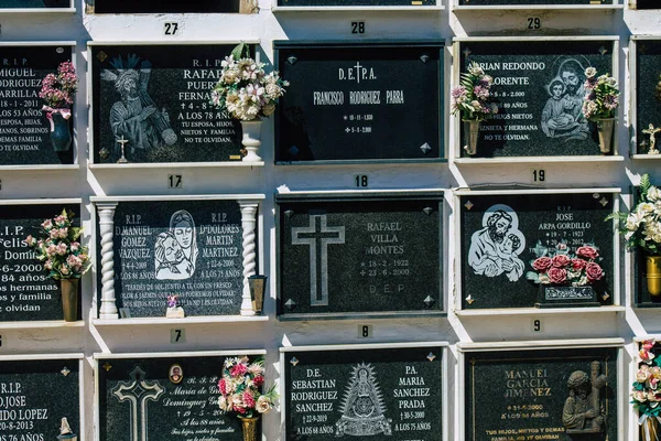 Sevilha Espanha Setembro 2021 Típicas Sepulturas Cemitério Cristão Município Carmona — Fotografia de Stock