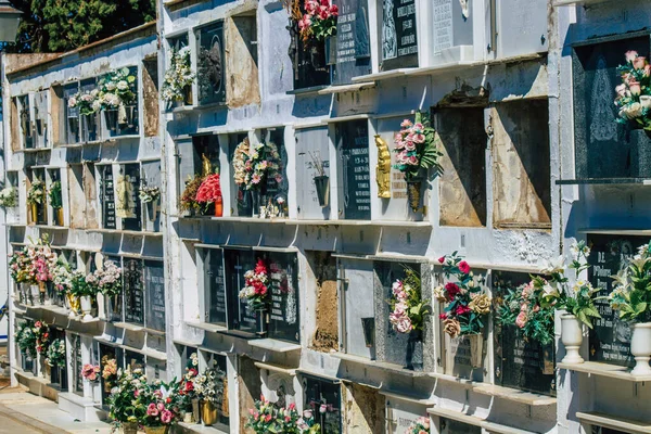 Sevilha Espanha Setembro 2021 Típicas Sepulturas Cemitério Cristão Município Carmona — Fotografia de Stock