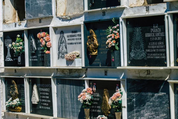 Sevilha Espanha Setembro 2021 Típicas Sepulturas Cemitério Cristão Município Carmona — Fotografia de Stock