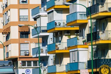 Seville İspanya 22 Eylül 2021 İspanya 'nın güneyinde, sembolik şehir ve Endülüs Bölgesi' nin başkenti Sevilla şehrinde yer alan bina.