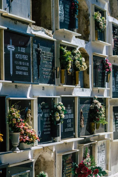 Sevilla Španělsko Září 2021 Typické Hroby Křesťanském Hřbitově Obce Carmona — Stock fotografie