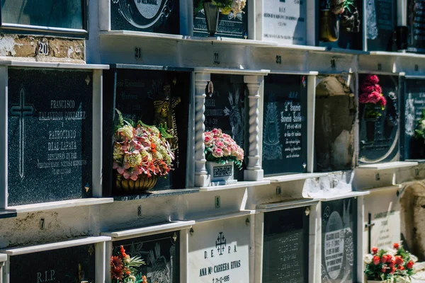 Siviglia Spagna Settembre 2021 Tombe Tipiche Cimitero Cristiano Del Comune — Foto Stock