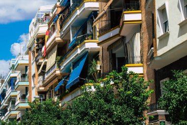 Seville İspanya 22 Eylül 2021 İspanya 'nın güneyinde, sembolik şehir ve Endülüs Bölgesi' nin başkenti Sevilla şehrinde yer alan bina.