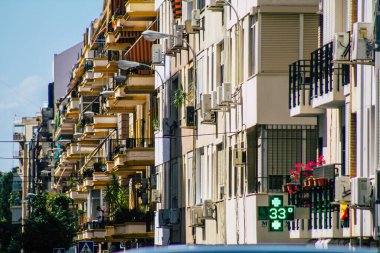 Seville İspanya 22 Eylül 2021 İspanya 'nın güneyinde, sembolik şehir ve Endülüs Bölgesi' nin başkenti Sevilla şehrinde yer alan bina.