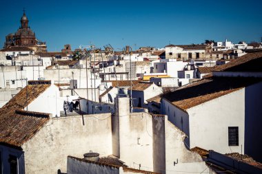 Carmona, İspanya, 11 Ekim 2025 Dar ve pitoresk sokaklardan oluşan Carmona Panoramik Manzarası. Şehir, Jül Sezar zamanında Carmo olarak biliniyordu..