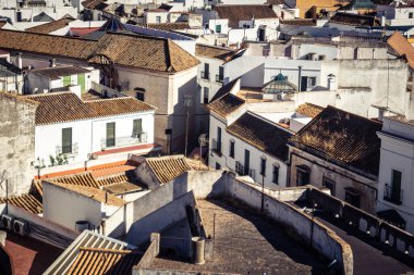 Carmona, İspanya, 11 Ekim 2025 Dar ve pitoresk sokaklardan oluşan Carmona Panoramik Manzarası. Şehir, Jül Sezar zamanında Carmo olarak biliniyordu..