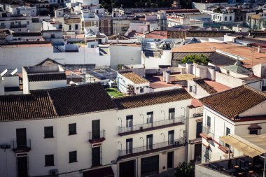 Carmona, İspanya, 11 Ekim 2025 Dar ve pitoresk sokaklardan oluşan Carmona Panoramik Manzarası. Şehir, Jül Sezar zamanında Carmo olarak biliniyordu..