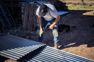 Carmona, İspanya, 13 Kasım 2025 İspanya 'nın Carmona köyü yakınlarındaki İspanyol çiftliğinde çalışan çiftçi..