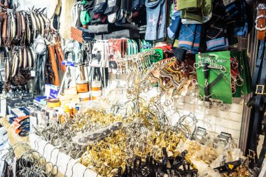 Seville, İspanya, 18 Kasım 2025 Seville Uluslararası At Fuarı 'nda (SICAB) binicilik atölyesi. Dünyanın en büyük İspanyol atları sergisi 350 'den fazla üreticiyi bir araya getirdi..