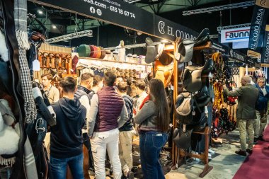 Seville, İspanya, 20 Kasım 2025 Uluslararası At Fuarı, 18-23 Kasım tarihleri arasında Sevilla 'da. 350 'den fazla üreticisi olan İspanyol atları dünyanın en büyük sergisi..