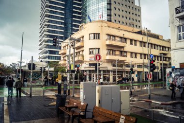 Tel Aviv, İsrail, 29 Aralık 2025. Tel Aviv 'in şehir manzarası ve sokak manzarası antik tarih ve modern gelişimin eşsiz bir karışımını sergiliyor..