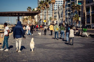 Tel Aviv, İsrail, 3 Ocak 2026 Tel Aviv geçidi boyunca gezinti yaparak Orta Doğu 'daki bölgesel güvenlik gerilimlerine rağmen günlük dayanıklılığını gösteriyor..