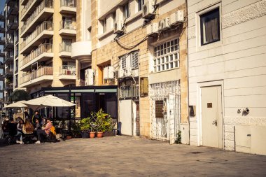 Tel Aviv, İsrail, 23 Ocak 2026 Cityscape, şehrin eşsiz mimari mirasını gösteriyor. Tarihi Bauhaus 'tan modern konut tasarımlarına kadar uzanan bu yapılar.