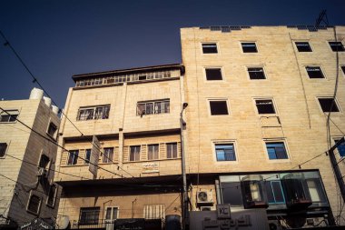 Hebron, Batı Şeria, 30 Ocak 2026 Şehir Cephesi ve Hebron şehir merkezindeki geleneksel taş binalar. Şehrin mimari manzarası ve konutlarının ayrıntılı görünümü.