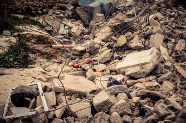 Tarqiyah, Batı Şeria, 1 Şubat 2026: İsrail İşgal Kuvvetleri (IOF) tarafından yıkılan bir Filistin evinin enkazı ve enkazı. Sivil altyapı yıkımının belgelenmesi.