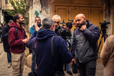 Hebron, Filistin Toprakları, 5 Şubat 2026 Profesyonel Filistinli gazeteciler ve yerel medya ekipleri Batı Şeria 'nın kalbinde günlük gerçekleri ve devam eden durumu belgeliyorlar..