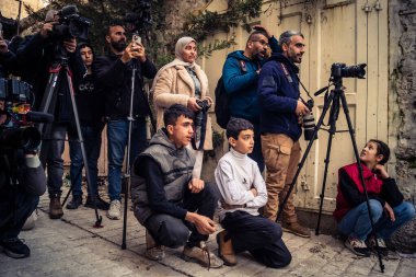 Hebron, Filistin Toprakları, 5 Şubat 2026 Profesyonel Filistinli gazeteciler ve yerel medya ekipleri Batı Şeria 'nın kalbinde günlük gerçekleri ve devam eden durumu belgeliyorlar..