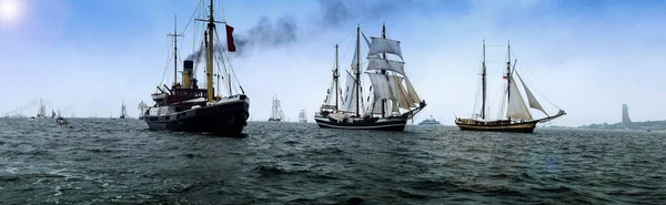 Windjammer Desfile Los Marineros Tradicionales Semana Kiel Kiel Schleswig Holstein — Foto de Stock