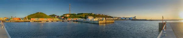 Panorama View Hummerbuden Harbour South Beach Landing Bridge Island Helgoland — 스톡 사진