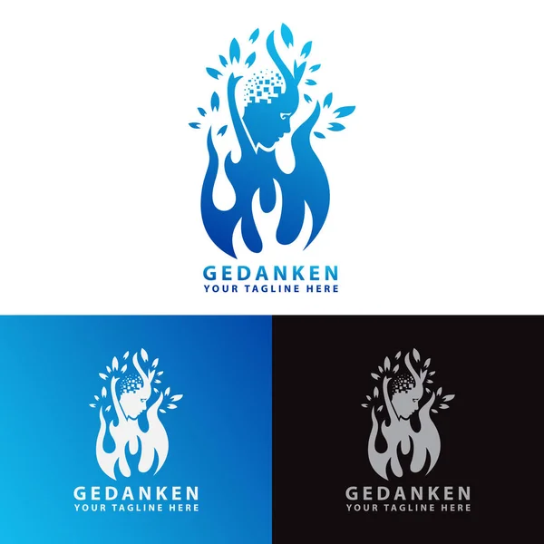 Modelo Logotipo Gedanken Modelo Logotipo —  Vetores de Stock