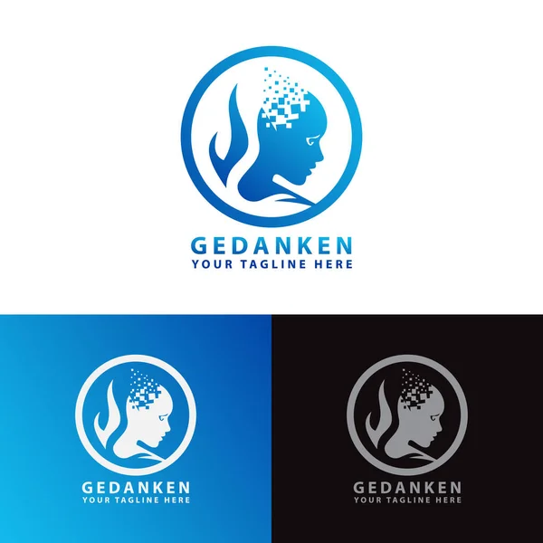 Modelo Logotipo Gedanken Modelo Logotipo —  Vetores de Stock