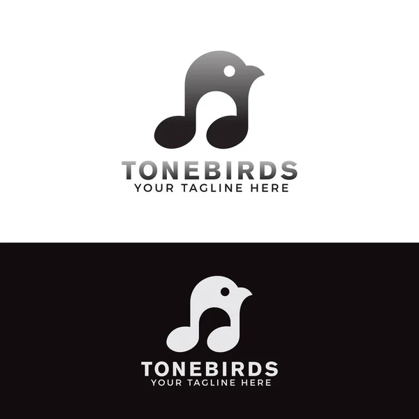 Tonebirds Logo Mit Weißem Und Schwarzem Hintergrund — Stockvektor