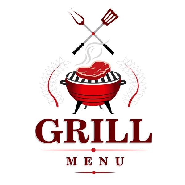 Desain menu grill - Stok Vektor