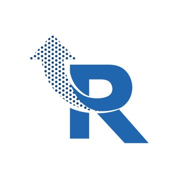 R harfi logo tasarım şablonu elementleri.