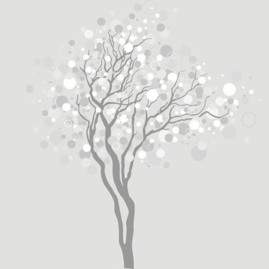 Vektör ağaç dallarında ışık kabarcıkları ile