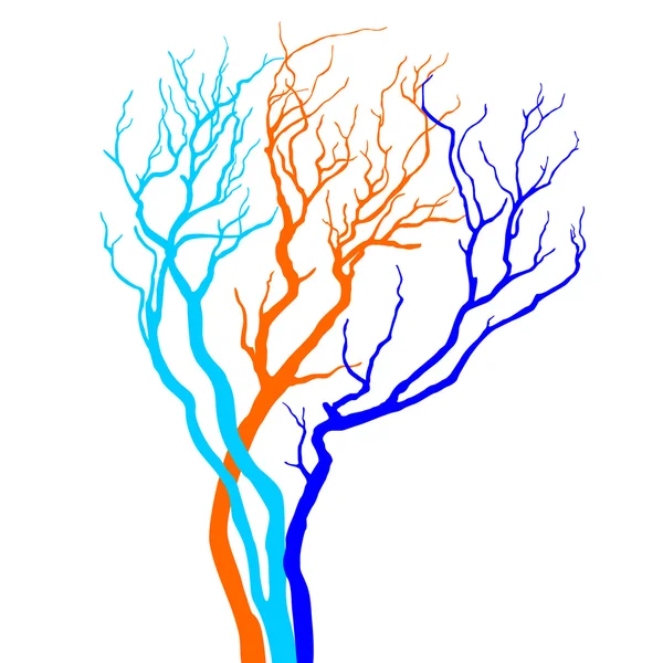 Silhouette vectorielle colorée d'un arbre — Image vectorielle