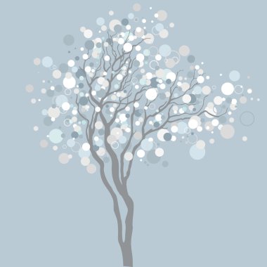 Vektör ağaç dallarında ışık kabarcıkları ile
