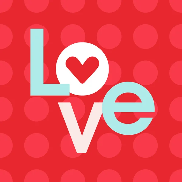 Signe d'amour rouge avec lettres connectées — Image vectorielle