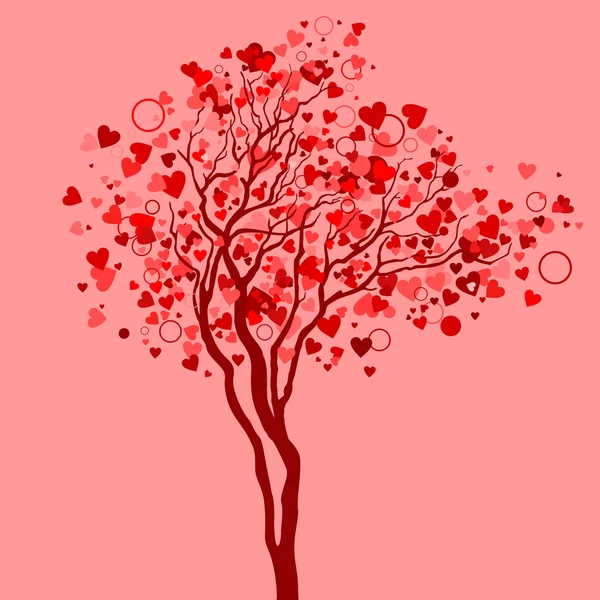 Árbol de amor con hojas de corazón Vectores De Stock Sin Royalties Gratis