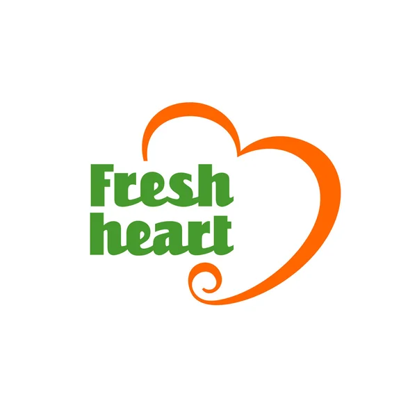 Fresh heart logo — Stock Vector