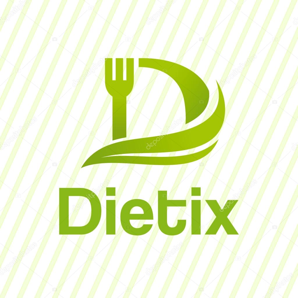 Letter D creative diet logo.