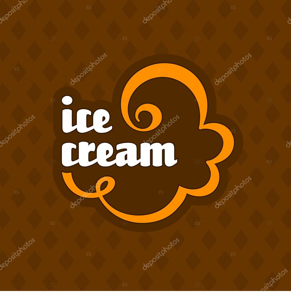 Ice cream logo with dynamic curves
